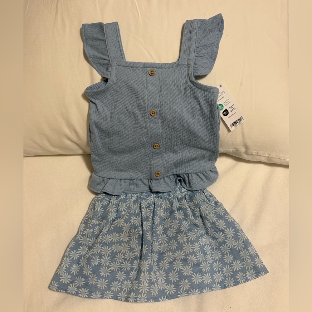 Carters Blue Ruffled Button-Down Dress